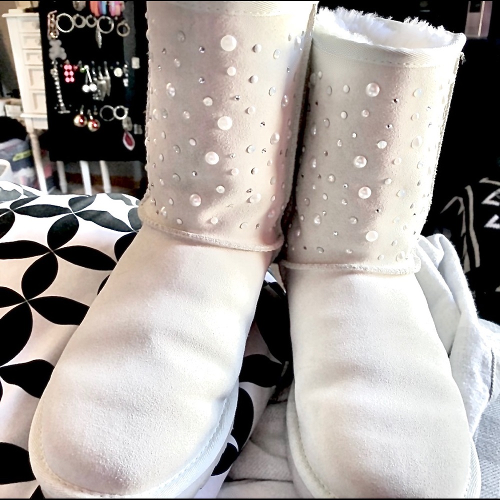 White Swarovski Crystal Uggs